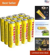 Solla Outdoor Rechargeable NiMH AA Batteries, 12 Pack for Solar Garden Lights 1.75 per gallon