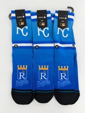 3 Pairs Stance Adult Blue Crew MLB Baseball Kansas City Royals Coop 23 L 9-13