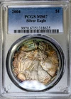 2004 PCGS MS67 Silver American Eagle 1oz US Coin - BEAUTIFULLY TONED