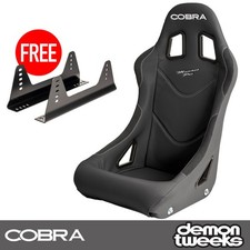 Cobra Monaco Pro Race / Rally (Bucket) Seat, Black Vinyl - FREE Side Mounts
