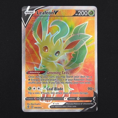 Pokémon TCG Karte Leafeon V 166/203 Evolving Skies Ultra Rare Full Art - NM