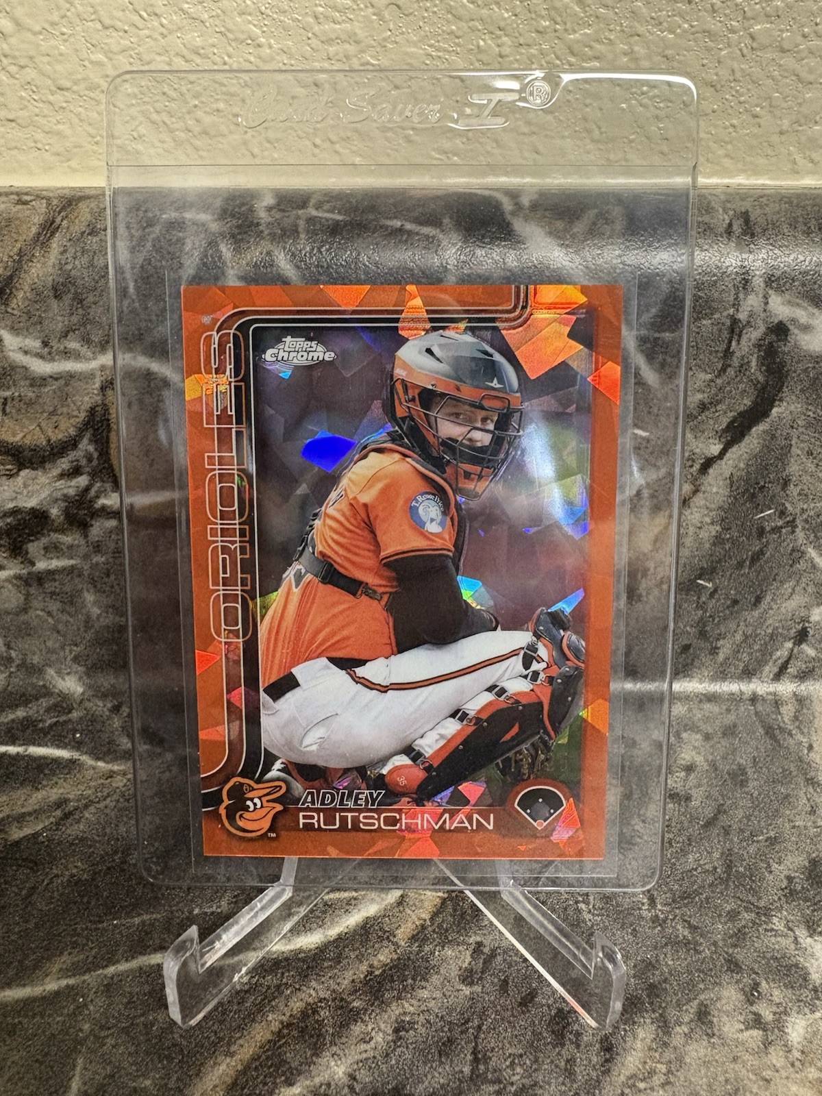 Adley Rutschman 2025 Topps Chrome Sapphire Orange Image Variation Card #271 /25