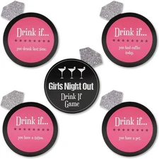 30 Pcs Black Pink Drink If Card Game - Bridal Shower Bachelorette Party Supplies