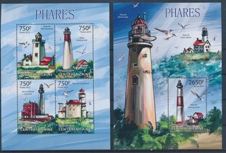 LT10174 Central Africa 2013 lighthouse towers sheets MNH