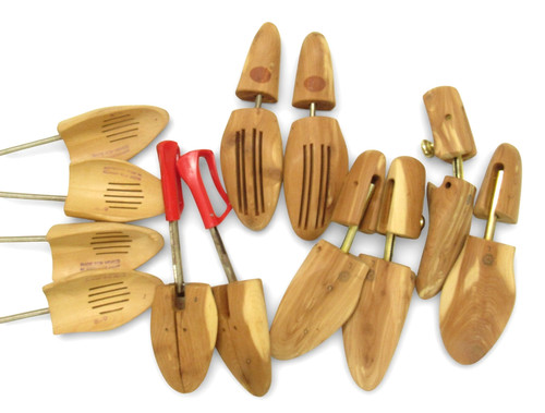 LOT Of 6 Brands & Unbranded CEDAR WOOD SHOE TREES STRETCHERS Sz 5-6, 8-9, & L