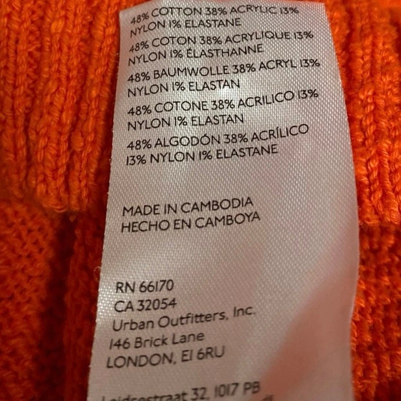 Suéter Top Anthropologie Maeve Para Mujer Naranja Cuello en V Polo Manga Larga Talla XL Foto 4 de 4