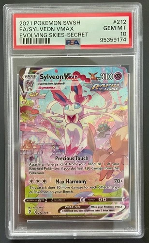 Pokémon Sylveon Vmax Evolving Skies #212/203 PSA 10 GEM MINT