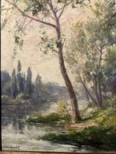 André Granchet (XIX-XX) Post-Impressionist Landscape French School Signed