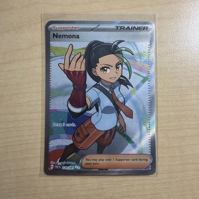Pokémon TCG Nemona Trainer Paldean Fates Full Art Holo Ultra Rare Card 229/091