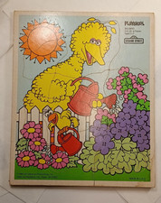 Vintage 1988 Playskool Big Bird, 9 piece wooden puzzle 315-20, made in the USA.