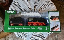 Brio World Battery-Operated Steam Train Engine and Car Set 33884 New In Box WOW