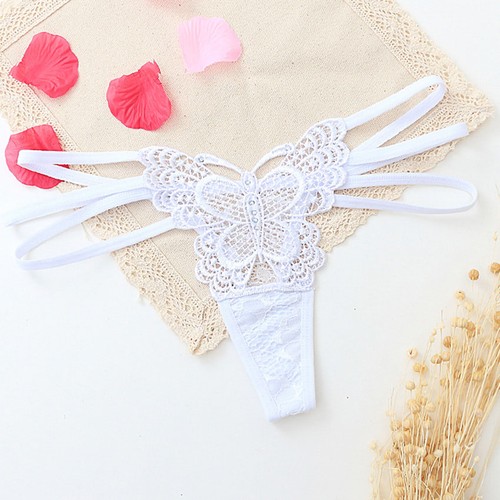 1-3 Pcs Briefs Thong Lace Underwear Women's Panties Transparent Butterfly Sexy - Picture 4 of 18