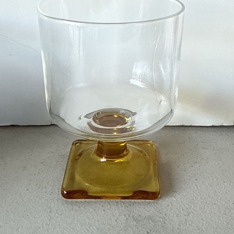 Federal Glass Mid-Century Whiskey Glass/Nordic Topaz Pattern, 1950s replacement