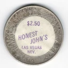 $2.50 Honest John's LAS VEGAS, NEV.----RARE Stickered 1925 Peace Silver Dollar