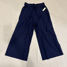 NWT Maeve Anthropologie Tie-Waist Wide Pants Blue Women s Size Large