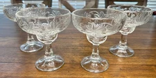 Set Of 4 Vintage Princess House Fantasia Collection Christmas Margarita Glasses