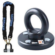 Oxford Motorrad HD Kette schwarz 1,5 m & Oxford Rota Force Bike Bodenanker