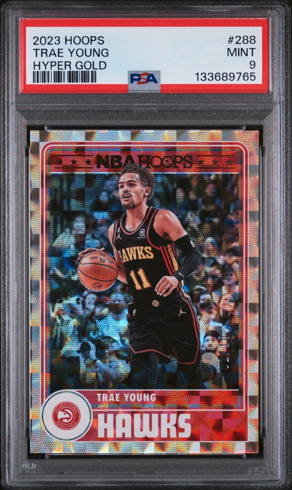 2023 PANINI NBA HOOPS #288 TRAE YOUNG 💥1/10 💥HYPER GOLD
