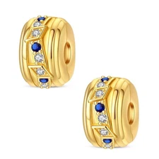 KUNSIR 925 Sterling Silver Lock Stopper Spacer Birthday Charm for DIY Bracelet