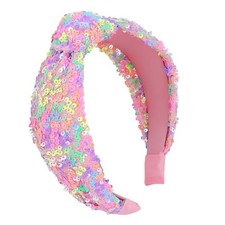 Headbands for Girls Sequin Headbands Knotted Headband for Women Cute Hair Pink