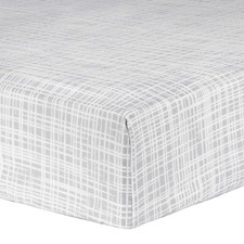 Trend Lab Criss Cross Fitted Crib Sheet - 100 Cotton White Gray Fully