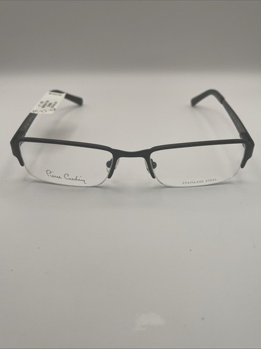 Pierre Cardin PC607 Satin Schwarz Rechteckig Halbrand Brille 53-19-140 B:29