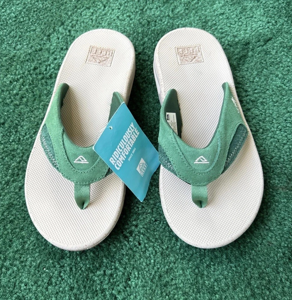 Sandalias de golf Reef Spackler para hombre talla 8 cuero verde edición limitada chanclas Foto 3 de 4