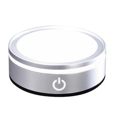Silver LED Light Base for Crystal Art - Round Plastic Display Stand with 4 Color