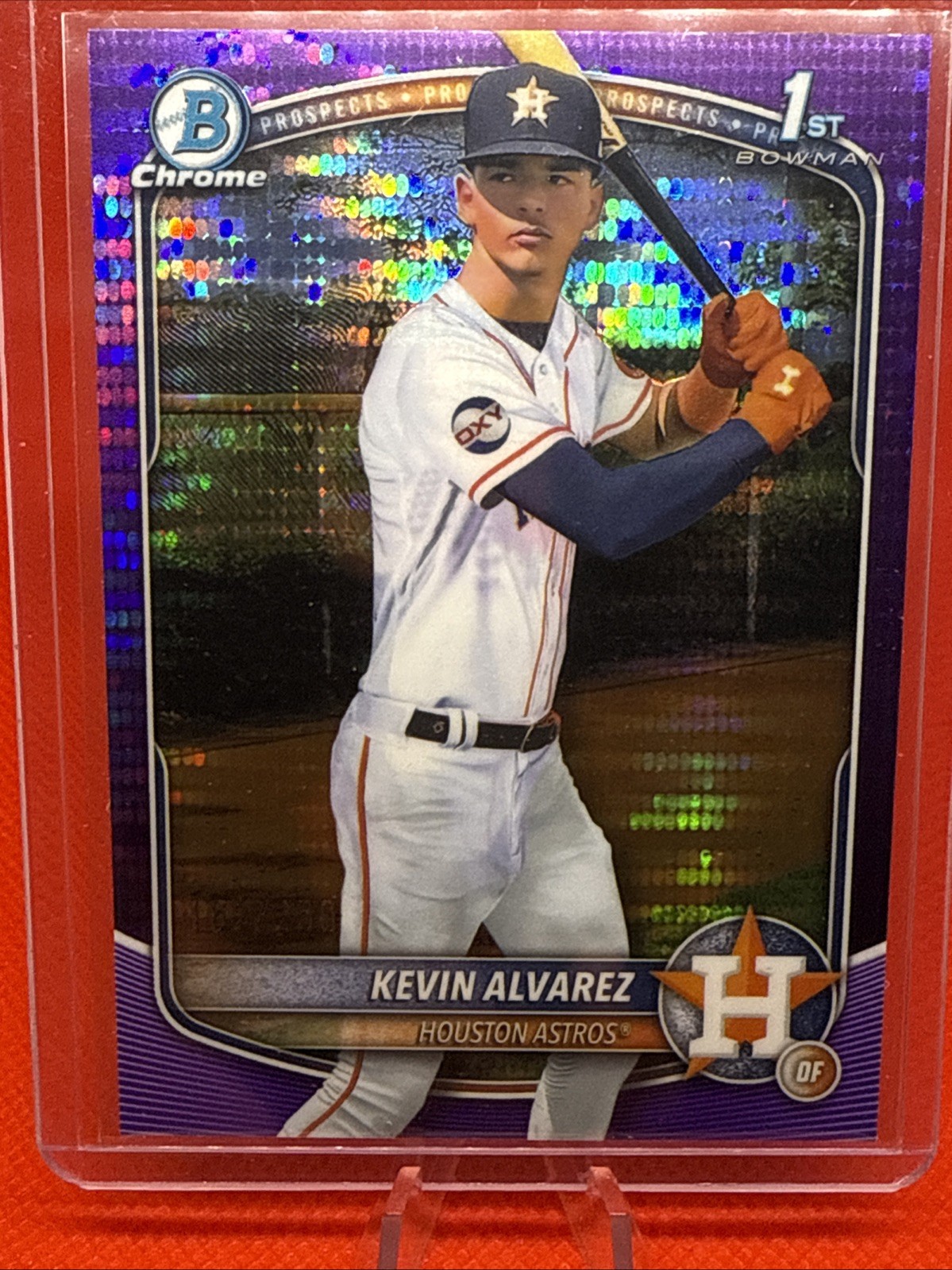 2025 Bowman Chrome BCP-227 Kevin Alvarez Purple Pulsar Refractor /250 Astros