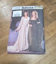 BUTTERICK PATTERN 3552 LADIES MEDIEVAL DYNASTY SQUARE NECKLINE GOWN SIZE 12-16