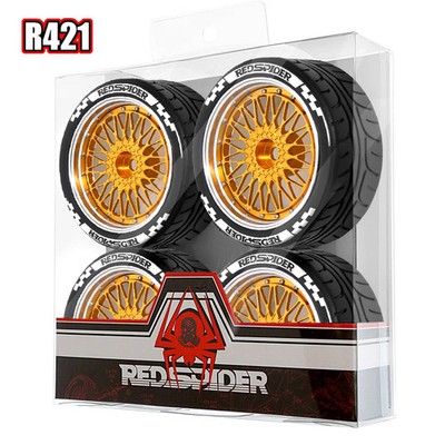 Rc 1/10 Alloy Wheels Tires Set for Tamiya tt02 tt01e Hpi Rs4 Traxxas 4tec FW06