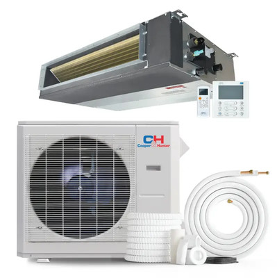 9000 - 24000 BTU 230V Slim Duct Mini Split Heat Pump Air Conditioner 230V