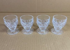 Vintage Set of 4 Bohemia Sklarny Hand Cut Shot Glasses 2"