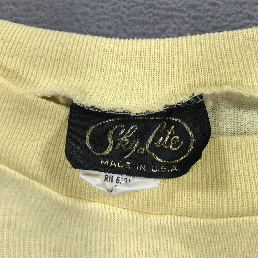 Camiseta Gato Vintage Años 90 Mujer 44 Amarillo Gran Tamaño Pijama Gatos Manga Corta EE. UU. Foto 3 de 4