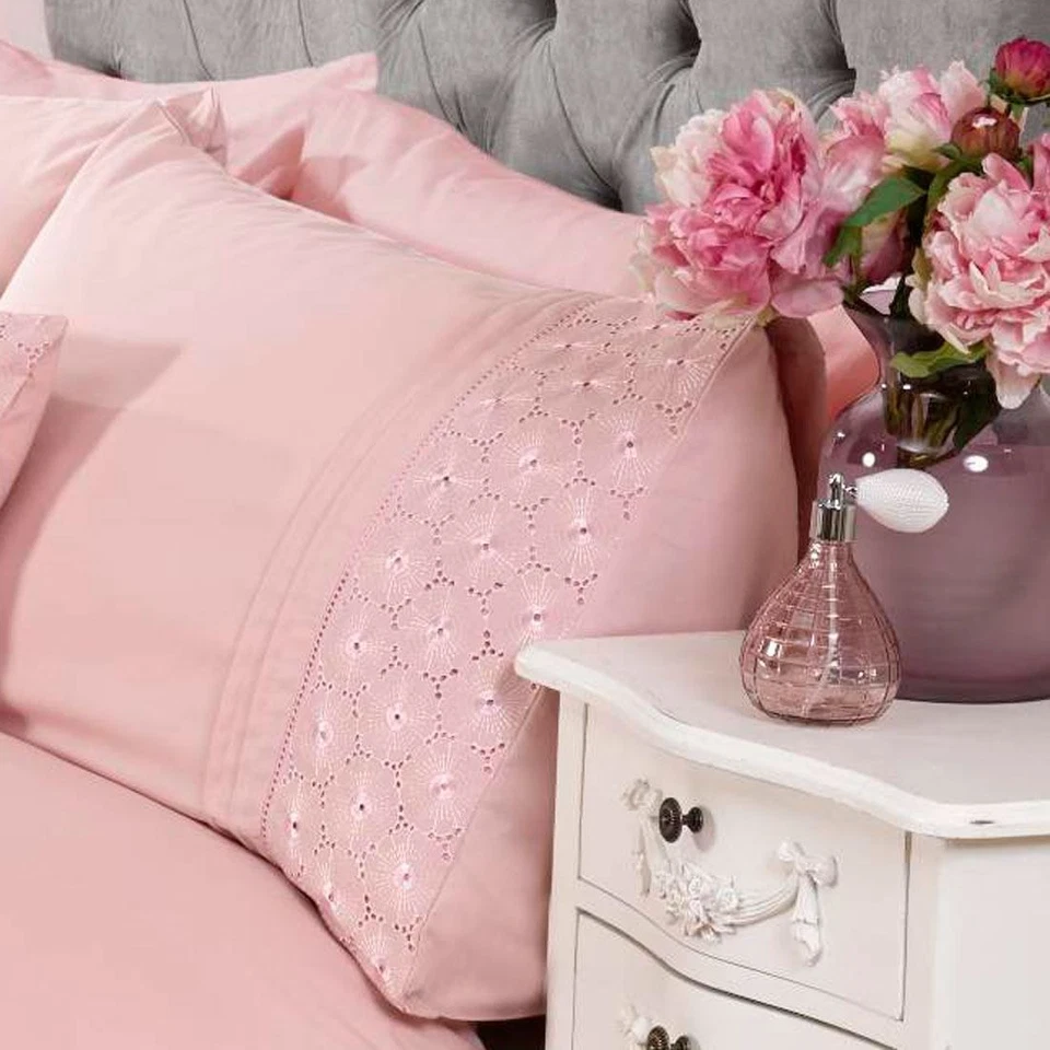 Everdean Floral Fard Rose Housse de Couette & D'Oreiller Set Élégant - King Size - Photo 2/3