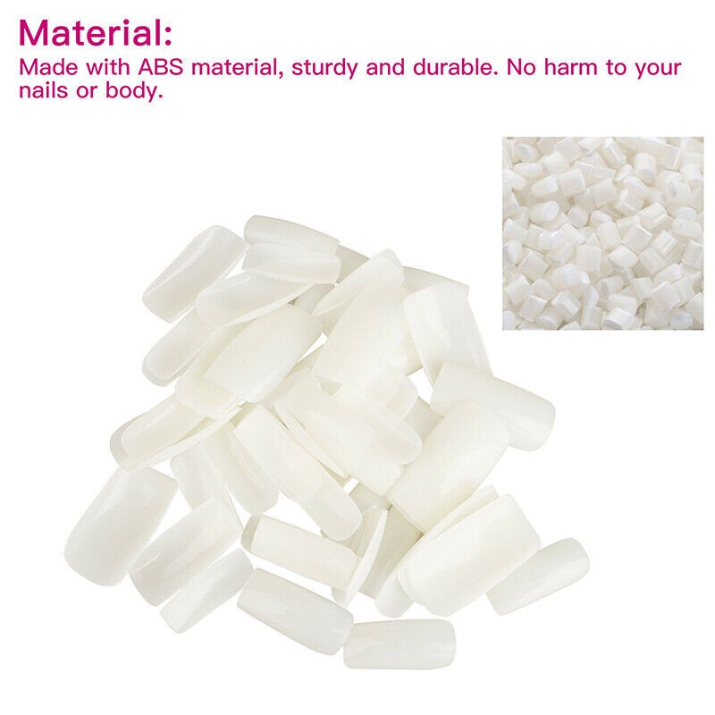 500Pcs/Box Fashion Manicure Full Cover Natural False Nails Fake Tips Tools
