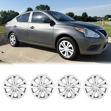 4 Pack 15" Snap-on Chrome Hubcaps for 2007-2026 NISSAN VERSA Steel Wheel Covers
