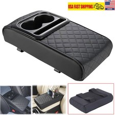 Car Center Console Armrest Pillow W Cup And Phone Holder Armrest Cover Cushion