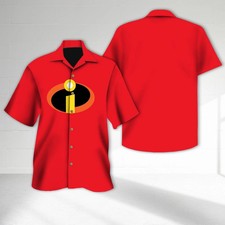 Disney Incredible Super Hero Red Icon Cruise Summer Aloha Hawaiian Shirt