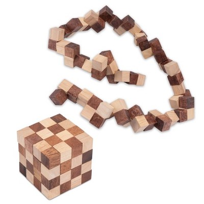 Schlangenwürfel 4x4 Gr. L - 8 cm Kantenlänge - Snake Cube - 3D Puzzle aus Holz