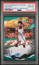 2025 McDONALD'S CHROME KOA PEAT /99 WINNING TAGS AUTO GREEN POP 1 PSA 10