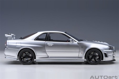 AUTOart 1/18 Nissan Nismo GT-R R34 Z-TUNE Diecast Car Model Silver Blue Black - Picture 7 of 60