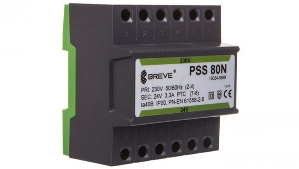 1-Phasiger Modularer Sicherheitstransformator PSS 80N 230/24V 3.3A FüR-image