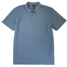 Calvin Klein Mens Polo Shirt Textured Light Blue Short Sleeve Large Modal