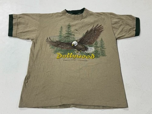 Large Dollywood Eagle T-Shirt Dble Collar Single Sti Vintage vintage concert t-shirt, vintage, size L, single stitch, B+ condition