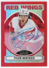 2021-22 OPC PLATINUM TYLER BERTUZZI #R-26 RED RAINBOW AUTO RETRO CARD