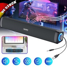 USB PC Lautsprecher Stereo Soundbar mit 2×3W Bass für Laptop und Computer