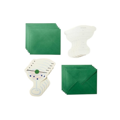 Kate Spade New York X Target 10 Ct Partyeinladungen mit Umschlägen Creme Grün - Bild 4 von 5