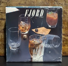 SASAKI FJord Vintage EVA AIRLINES Set of 5 Japan Glassware Glasses Whiskey