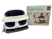 Ingenuity NEW Baby Base 2-in-1 Booster Feeding & Floor Seat w/ Self-Storing Tray